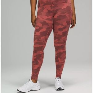 NWT lululemon pink camo wunder train leggings